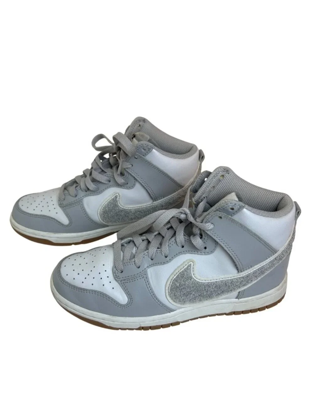 Nike Dunk High Chenille Sneakers Mens 5.5 Light Smoke Gray High Top